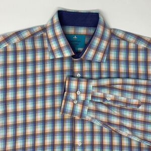 Christian Aujard Multi Color Plaid Men's Long‎ Sleeve Shirt Size Large